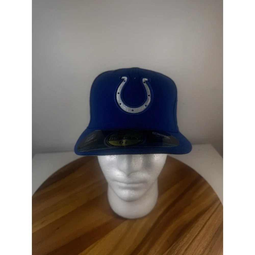 New! Size 6 7/8‎ New Era 59Fifty Indianapolis Colts Fitted Hat Cap Blue